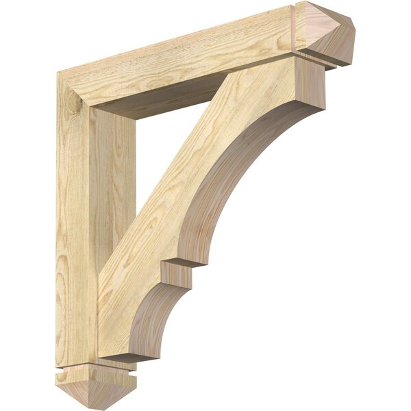 Ekena Millwork Balboa Arts and Crafts Rough Sawn Bracket w/ Offset Brace, Douglas Fir, 6"W x 30"D x 30"H BKT0604X30X30BOA03RDF - main